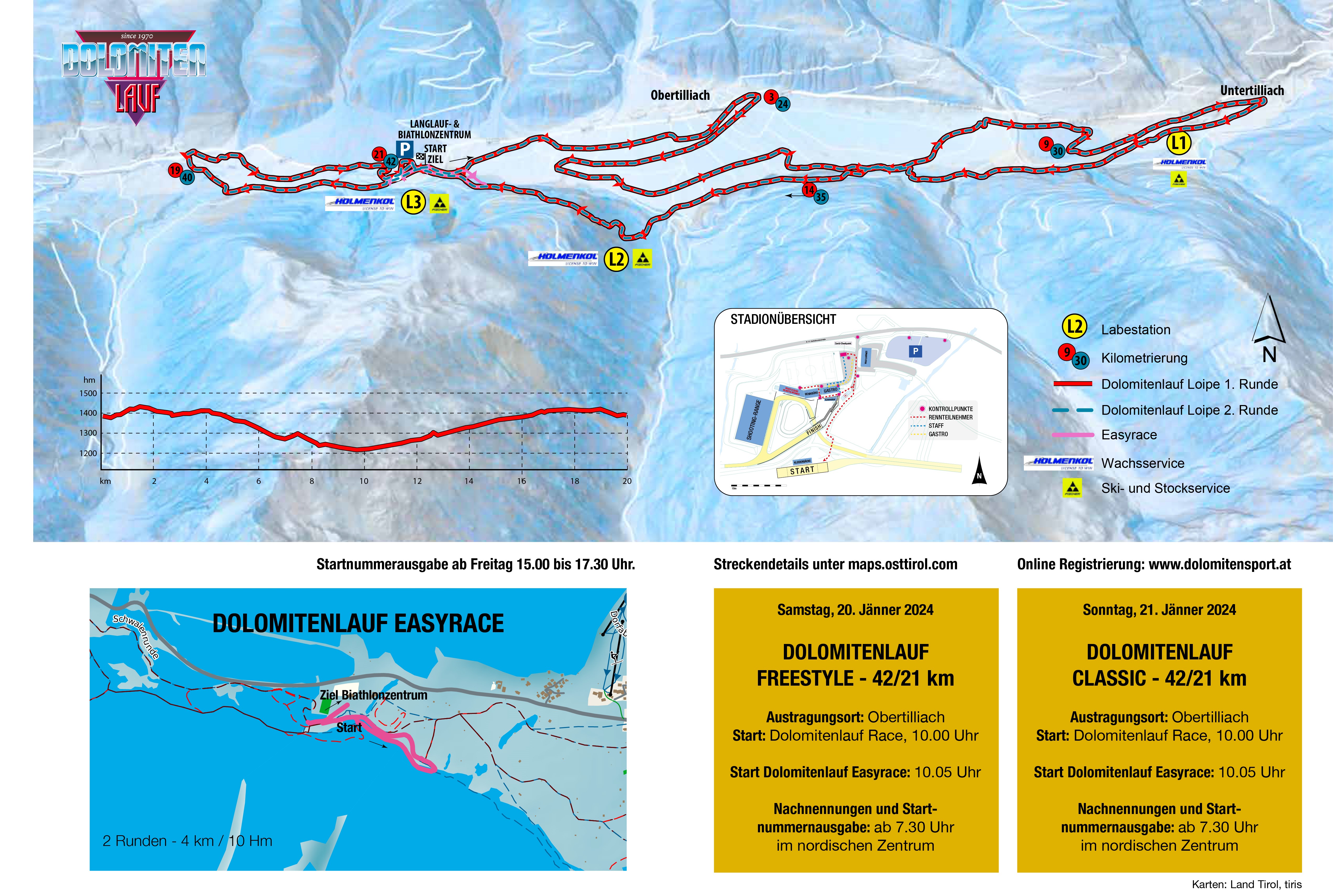 Streckenplan Dolomitenlauf